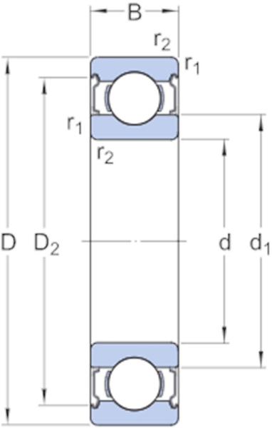 Afbeeldingen van SKF groefkogellager eenrijig 6007.2Z