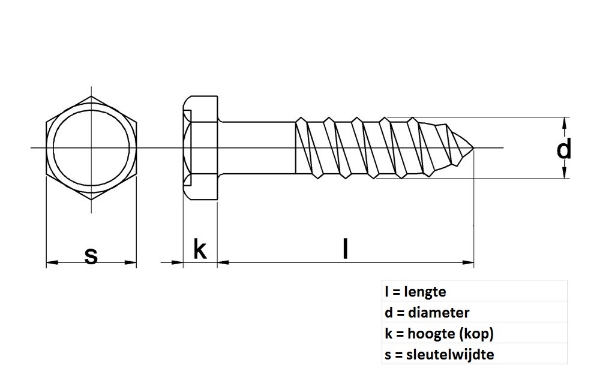 Afbeeldingen van Houtdraadbout din571 8x80mm rvs a2