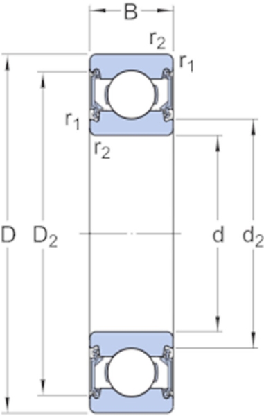 Afbeeldingen van SKF groefkogellager eenrijig 6202.2RSH
