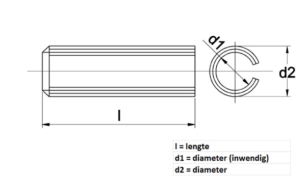 Afbeeldingen van Kelfort spanbus zwaar stl 5x40mm din1481 zw.