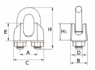 Afbeeldingen van Staaldraadklem 19mm ev din741