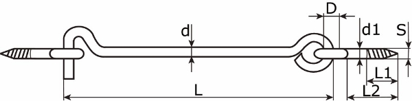 Afbeeldingen van Dul windhaken 6,0x200mm verzinkt