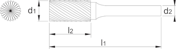 Afbeeldingen van Pha HM Stiftfrees model B 6-UNI 6x18x6x50mm