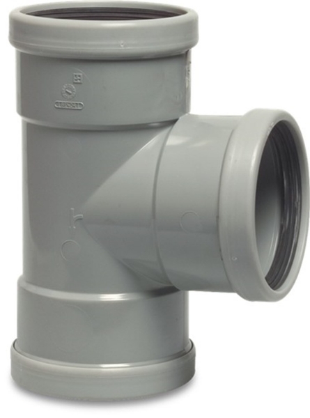 Afbeeldingen van PVC-U t-stuk 110mm 90° 3xmanchet