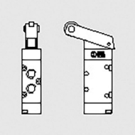 Afbeeldingen van Mw ventiel 5/2-1/8" nokrol bed. 1 armig