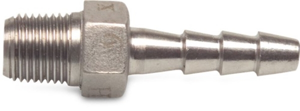 Afbeeldingen van Rvs slangpilaar 1/4"x9mm