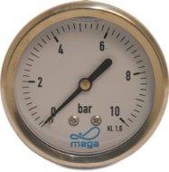 Afbeeldingen van Manometer 0-4 bar  1/4" aa 63mm rvs glyc.