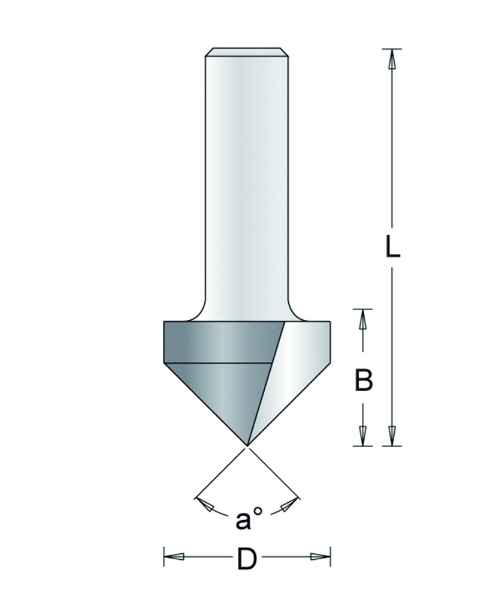 Afbeeldingen van HM V-groeffrees D=12.7 a=90