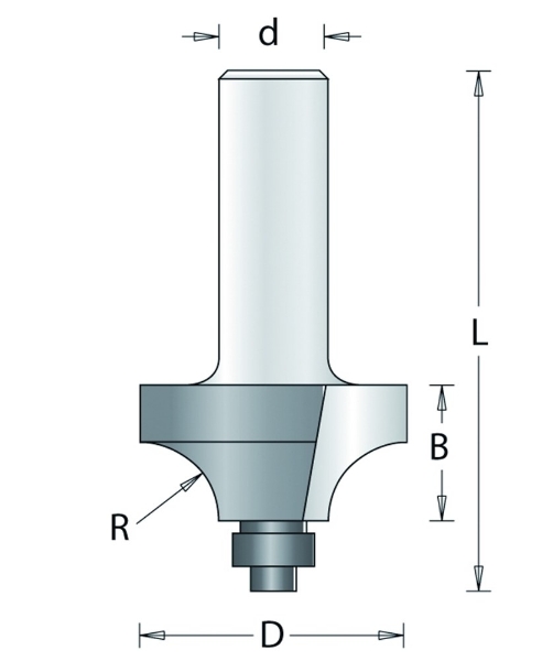 Afbeeldingen van HM Kwartrondfrees D=25.4 R=6.3