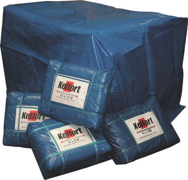 Afbeeldingen van Kelfort dekzeil met ringen 3x4 meter blauw
