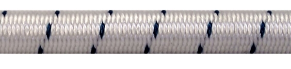 Afbeeldingen van Elastiek 6mm nylon wit omvlochten (100m)