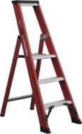 Afbeeldingen van Kelfort plateautrap 1x3 alu/rood