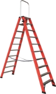 Afbeeldingen van Kelfort dubbele trap m.beugel 2x10 alu/rood