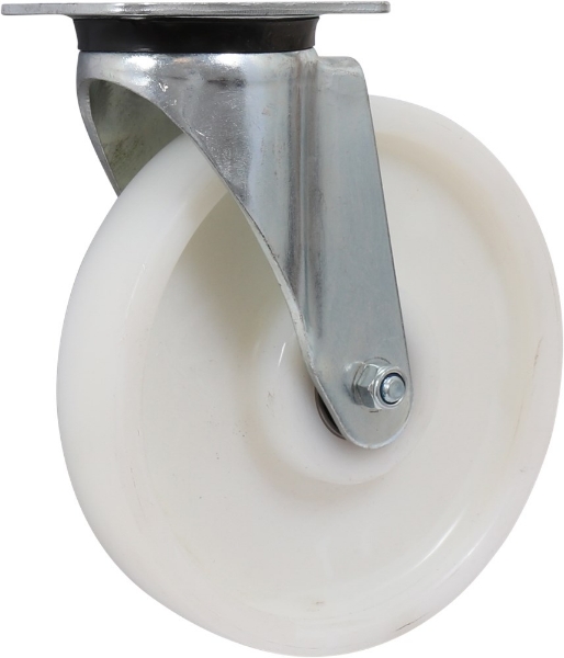 Afbeeldingen van Kelfort zwenkwiel wit kunstst.m.k.lgr 250mm