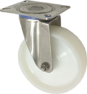 Afbeeldingen van Zwenkwiel wit kunstst. rvs 125mm g.lgr