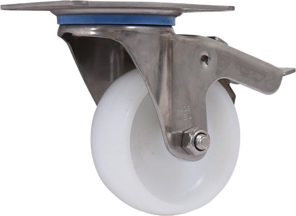 Afbeeldingen van Zwenkwiel wit kunst. rvs + rm 80mm g.lgr