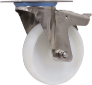 Afbeeldingen van Zwenkwiel wit kunst. rvs + rm 150mm g.lgr