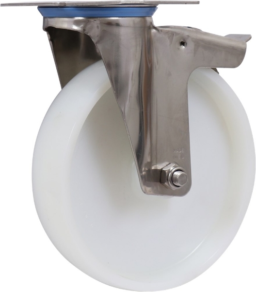Afbeeldingen van Zwenkwiel wit kunst. rvs + rm 200mm g.lgr