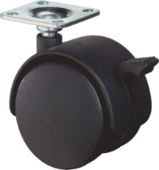 Afbeeldingen van Kelfort meubelwiel zwart 40mm +rem