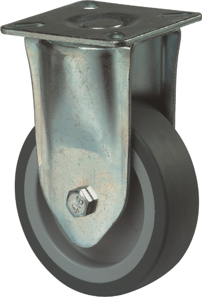 Afbeeldingen van Bokwiel blw/grs rub.125mm g.l. plaatbev.