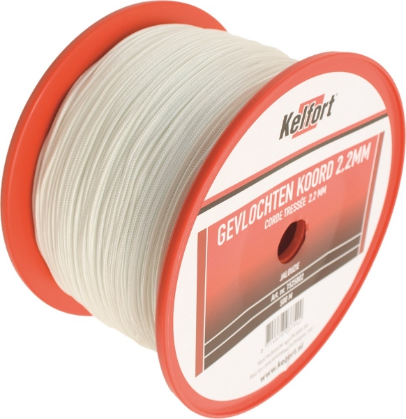 Afbeeldingen van Kelfort koord 2.2mm gevl. wit 500m