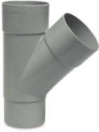 Afbeeldingen van PVC-U t-stuk 80mm 45° mof/mof/verj.