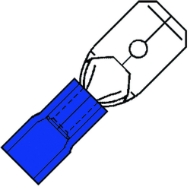 Afbeeldingen van Vlaksteker (extra bus) 4,8x0,8mm blauw sp2504