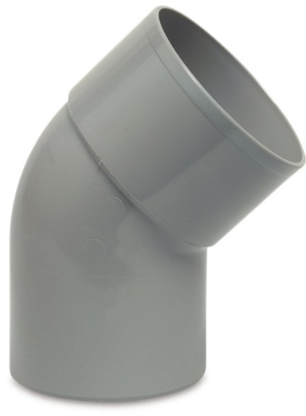 Afbeeldingen van PVC-U bocht 100mm 45° mof/spie