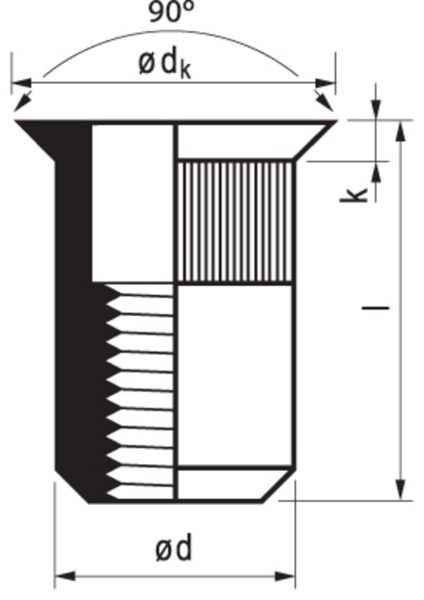 Afbeeldingen van Bl.klinkmoer m5 2,0-4,0mm staal a 250st