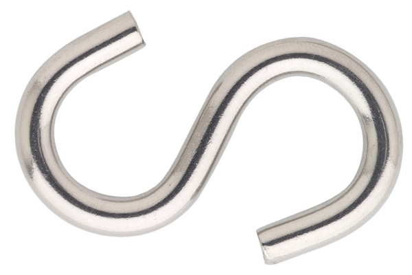 Afbeeldingen van S-haak 4mm rvs op kaart (4st)