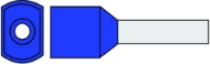 Afbeeldingen van Adereindhuls 2x2,50 blauw g492twdka-n