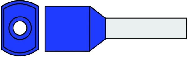 Afbeeldingen van Adereindhuls 2x2,50 blauw g492twdka-n