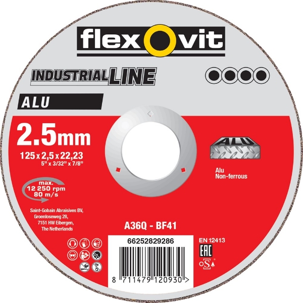 Afbeeldingen van Doorslijpsch Vlak Alu A36Q 125x2,5x22,23 T41