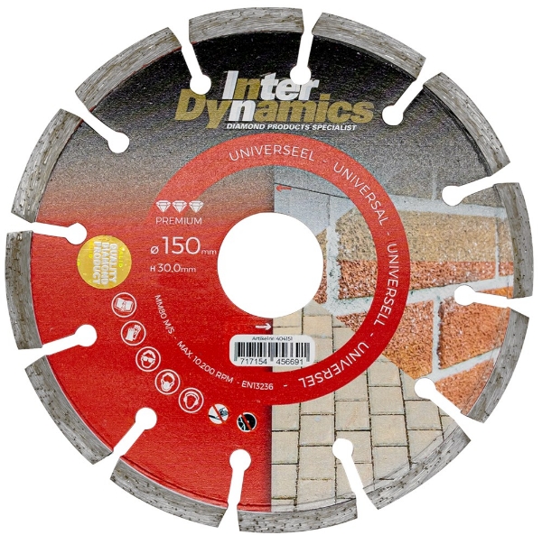 Afbeeldingen van Diamantzaagbl. 150mm as 30mm univers. pr