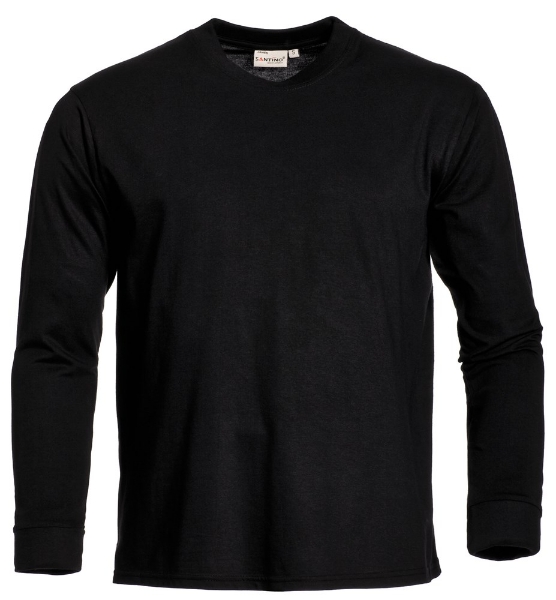 Afbeeldingen van T-shirt James mt.XXL long sleeve zwart