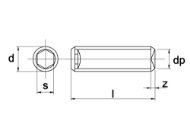 Afbeeldingen van Stelschroef m12x20 ev din916 kratereind