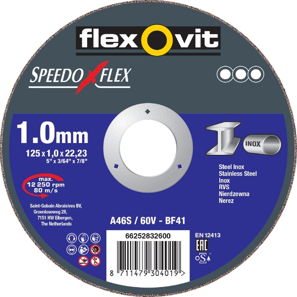 Afbeeldingen van Fle doorslijps 125x1,0 inox/staal speedoflex