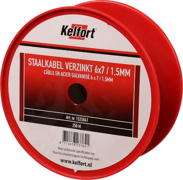 Afbeeldingen van Kelfort staalkabel 1.5mm geg 6x7  250m