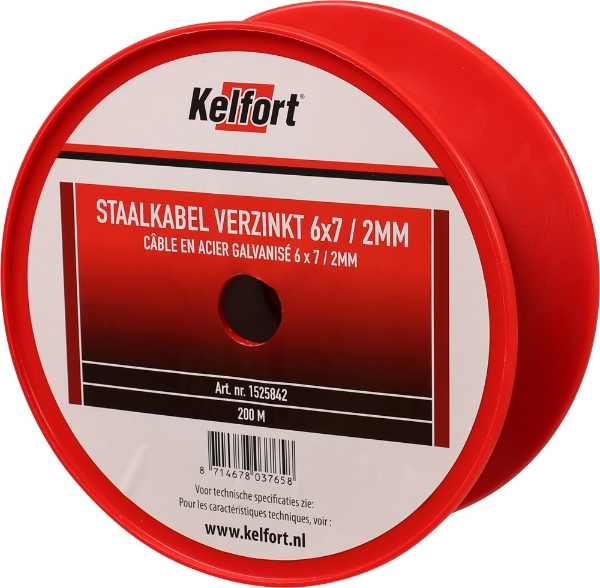 Afbeeldingen van Kelfort staalkabel 2mm geg 6x7  200m