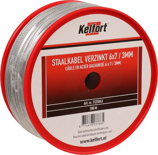 Afbeeldingen van Kelfort staalkabel 3mm geg 6x7  200m