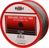 Afbeeldingen van Kelfort staalkabel 3mm rvs 7x7  200m