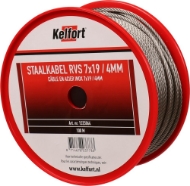 Afbeeldingen van Kelfort staalkabel 4mm rvs 7x19 100m