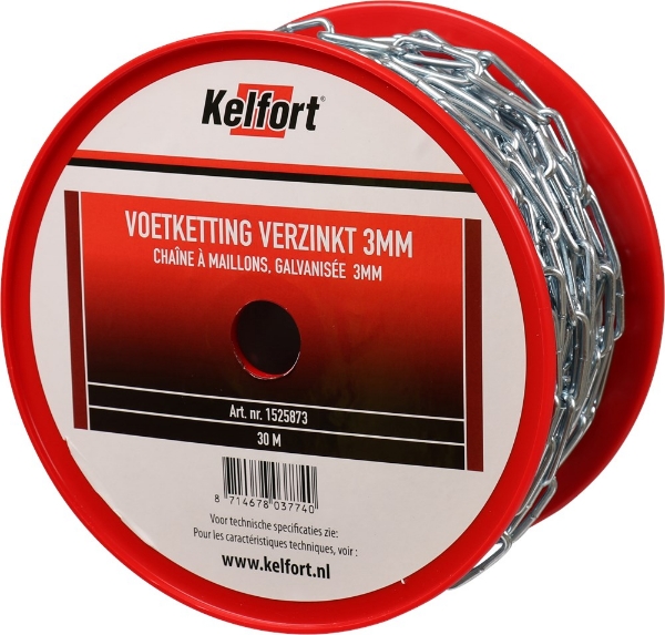 Afbeeldingen van Kelfort voetketting 3mm geg. 30m