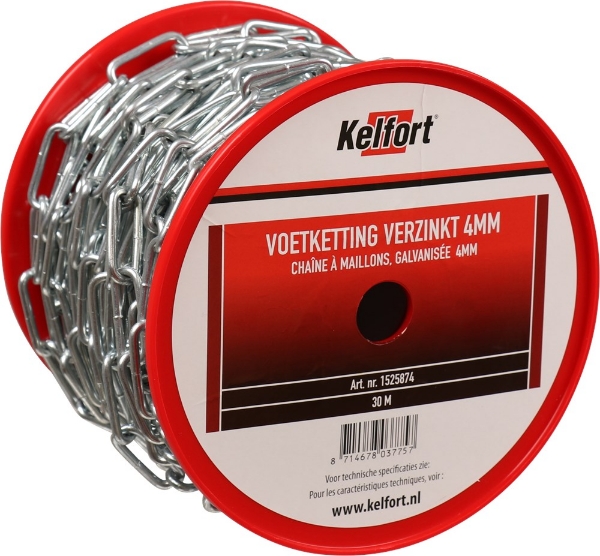 Afbeeldingen van Kelfort voetketting 4mm geg. 30m