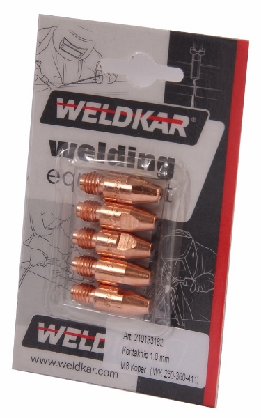 Afbeeldingen van Blister kontakttip 1.0mm - m8 koper (wk 250-3