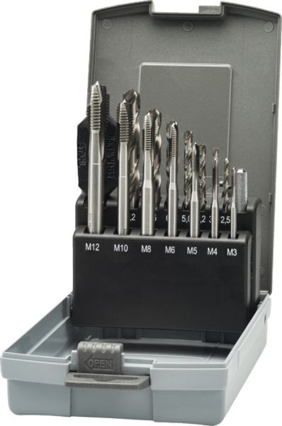 Afbeeldingen van It tappenset m3-12 + hss boren en wringijzer