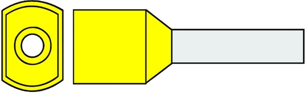 Afbeeldingen van Adereindhuls twin 2x6,0mm2 14mm pen geel