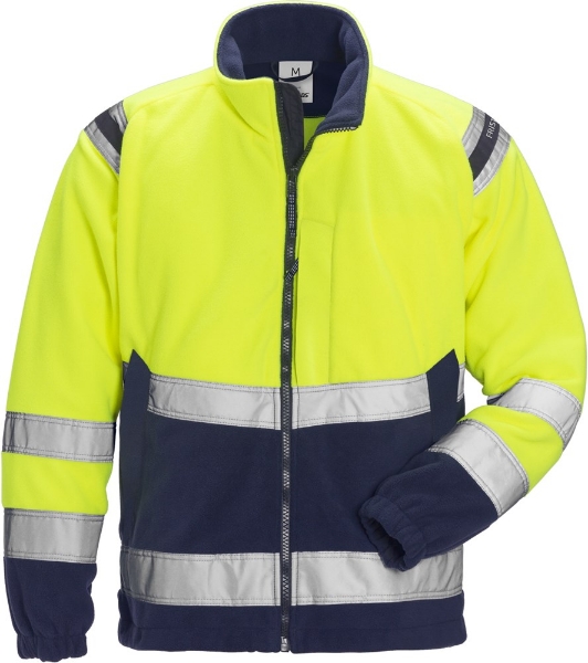 Afbeeldingen van Fri fleecejack mt.3xl geel/marinebl. hi-vis