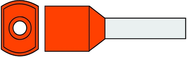 Afbeeldingen van Adereindhuls twin 2x4,0mm2 12mm pen oranje