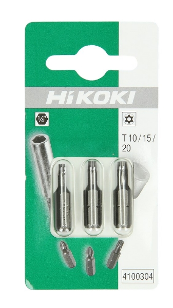 Afbeeldingen van HIK bit 1/4" t10/t15/t20 25mm torx with hole